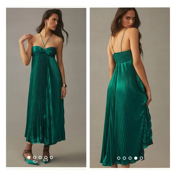 Anthropologie | Dresses | Anthropologie Pliss Halter Dress | Poshmark